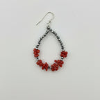 Orecchini a Goccia in Argento 925 con Corallo Rosso e Cristalli Antracite | CM Silver Jewels