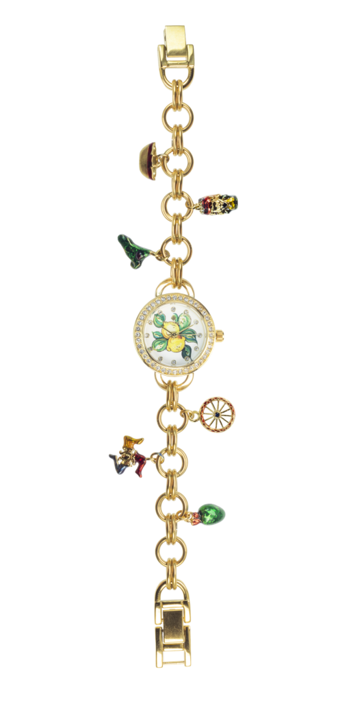 Women's Gold-Tone Lemon Watch with Charms 26 mm | CM Silver Jewels