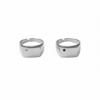 Bague Homme en Argent 925 avec Zirconium Blanc ou Noir