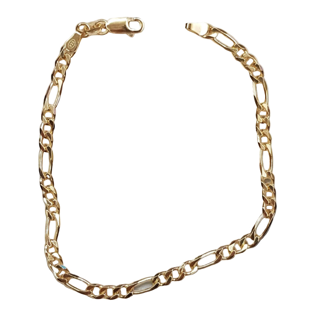 Set Uomo Collana e Bracciale in Argento 925 Placcato Oro – Maglia Figaro con Ciondolo Testa di Cristo - Gioielleria CM SILVER & JEWELS