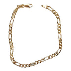 Set Uomo Collana e Bracciale in Argento 925 Placcato Oro – Maglia Figaro con Ciondolo Testa di Cristo - Gioielleria CM SILVER & JEWELS