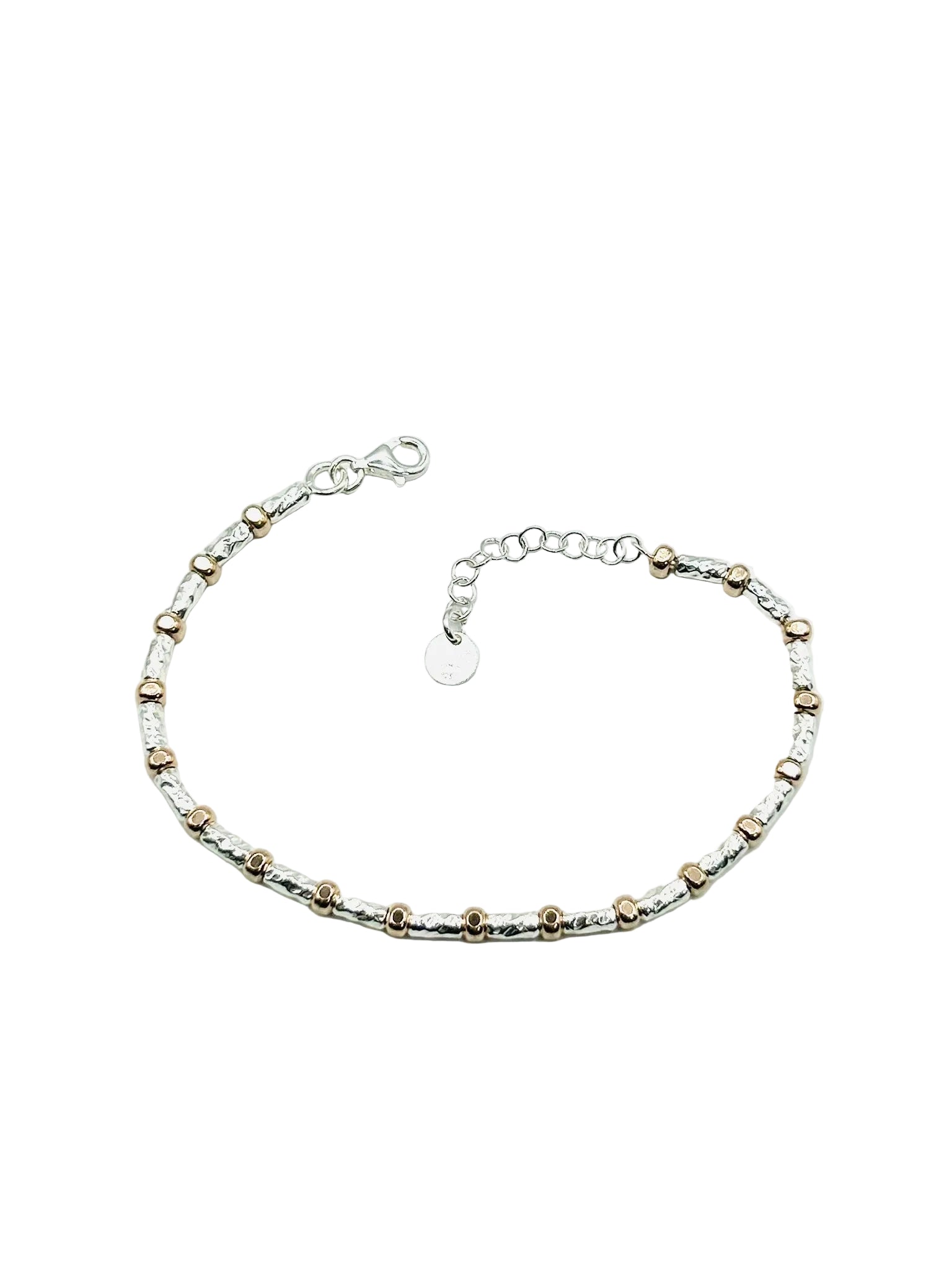 Bracciale Eleganza Quotidiana in Argento 925 con Dettagli Dorati – Regolabile