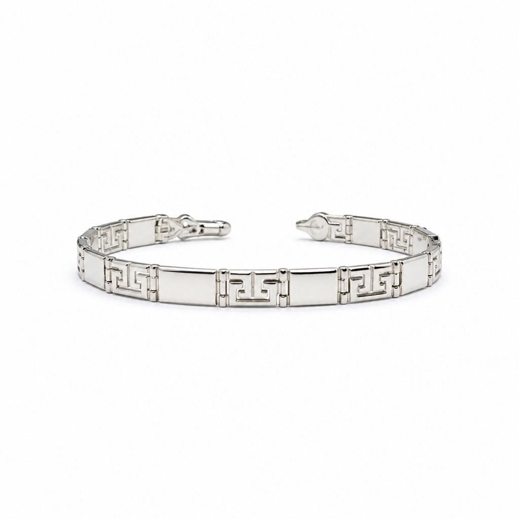 Bracciale in Argento 925 Maglia Greca Uomo – 20 cm | CM Silver Jewels