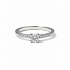 Anello Solitario Donna in Oro 18 Carati con Zircone 0,30 ct – Misura 18 | CM Silver Jewels