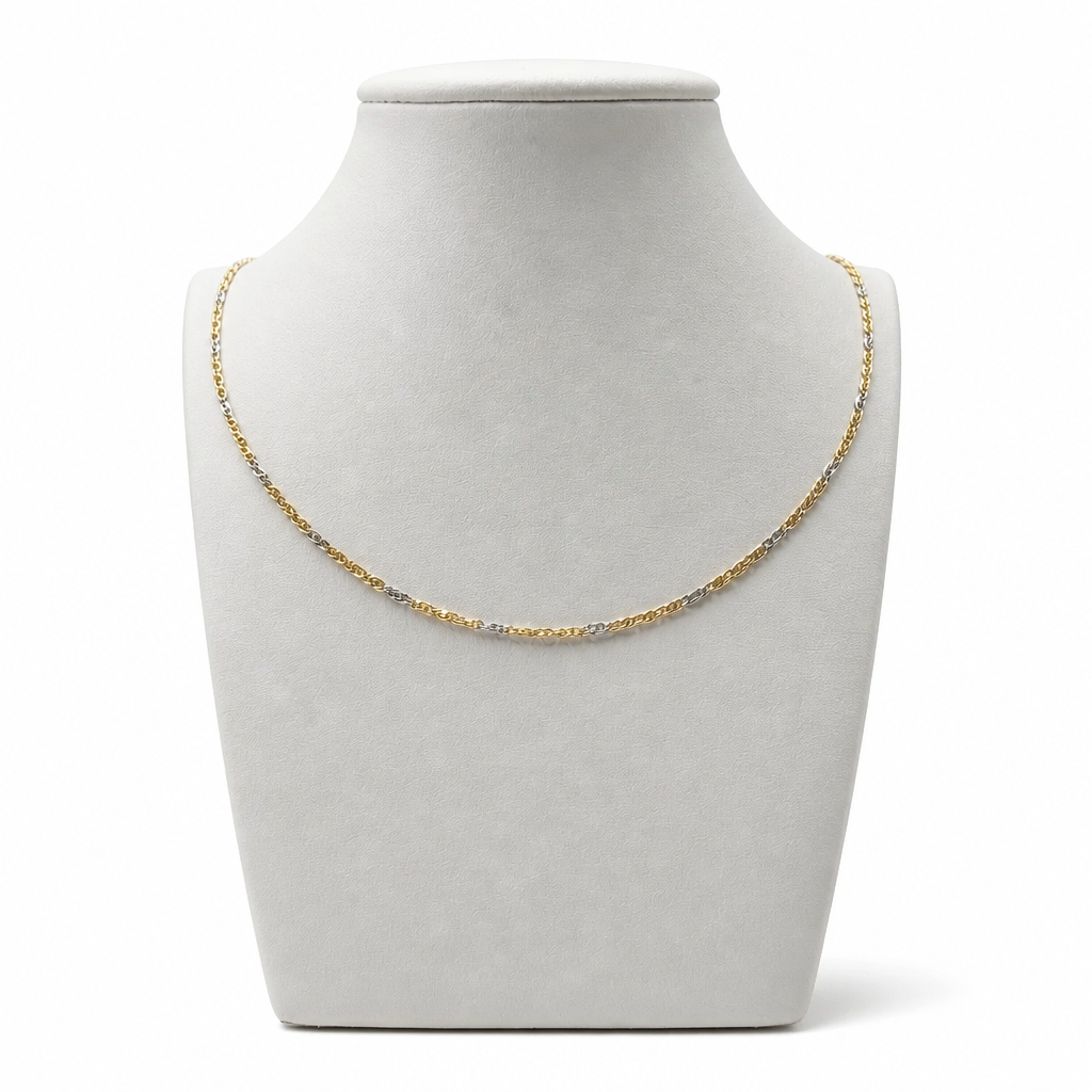 Collana Girocollo Bicolore in Oro 18 Carati – 50 cm | CM Silver Jewels