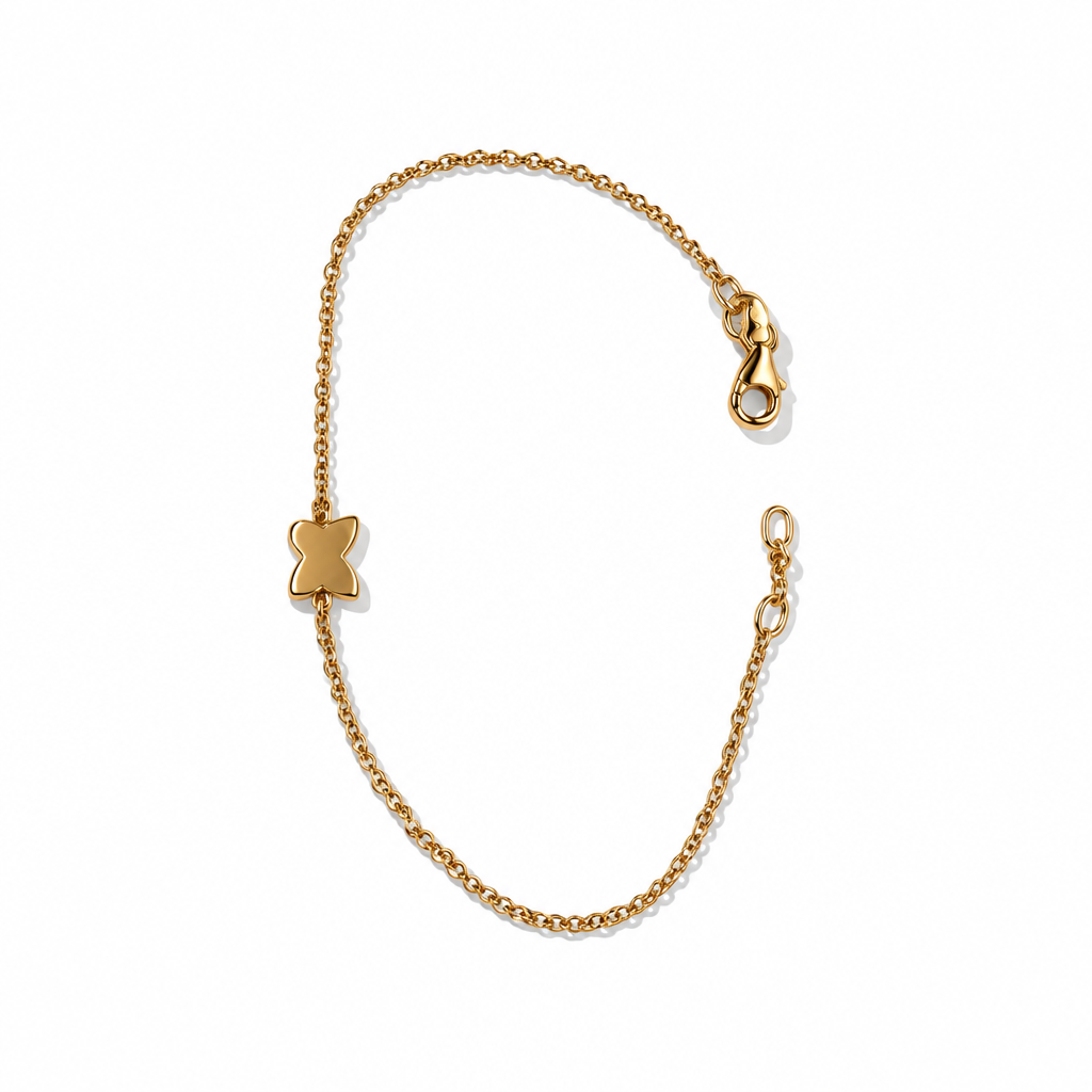 18 kt Rose Gold Bracelet with Butterfly 17.5 cm | CM Silver Jewels