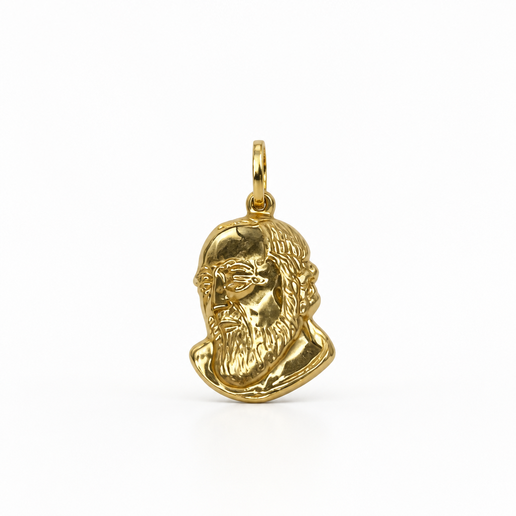 Ciondolo Padre Pio in Oro 18kt – 30x17 mm | CM Silver Jewels