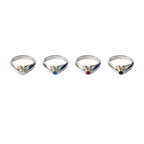 Bague Solitaire en Argent 925 avec Pierre Colorée – Bleue, Noire, Rouge ou Blanche | CM Silver Jewels