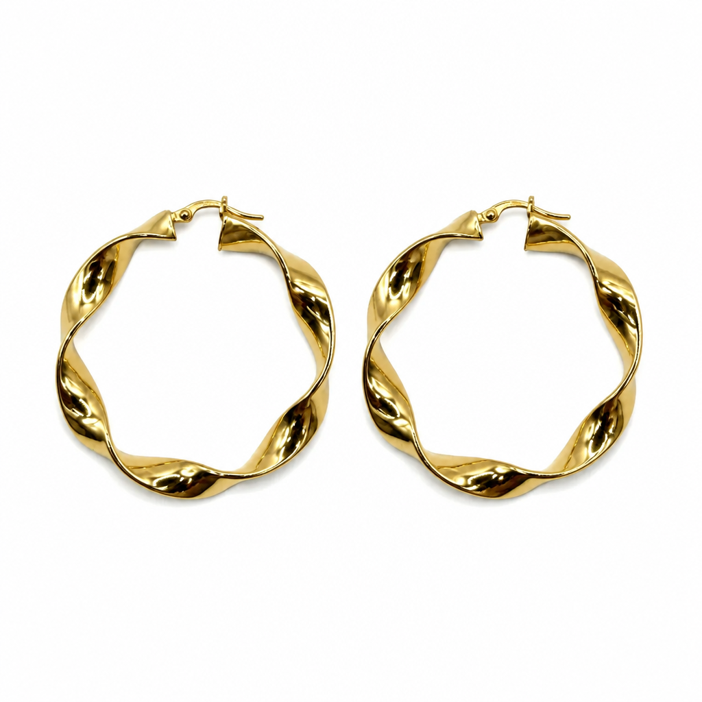 Boucles d'oreilles créoles en or 18 carats (750) – 45 mm | CM Silver Jewels