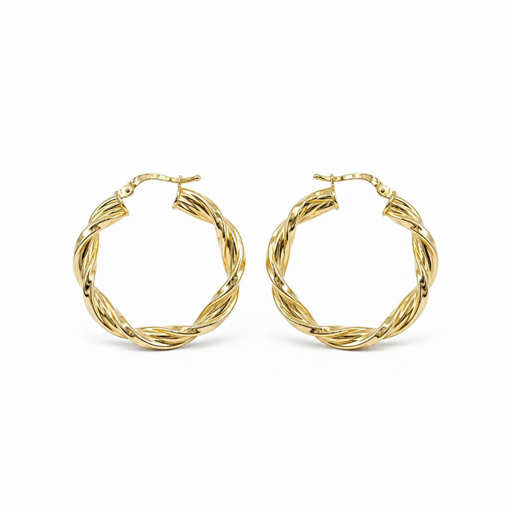 Orecchini a Cerchio in Oro 18kt (750) – 28 mm | CM Silver Jewels