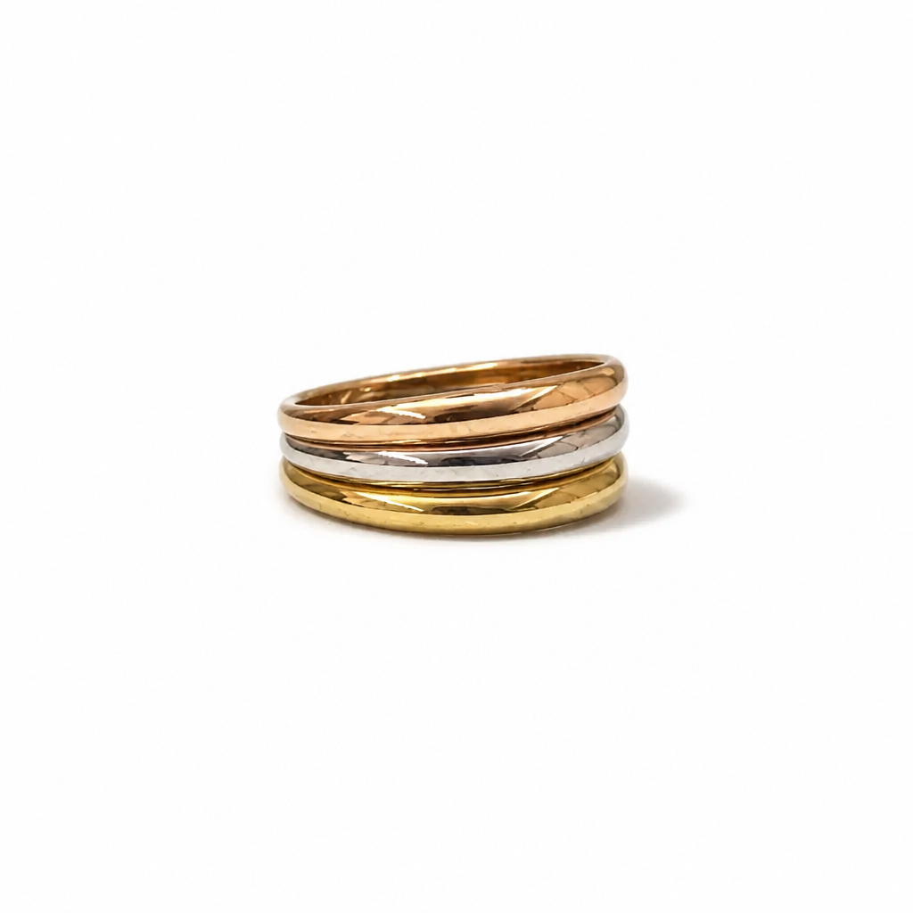 Fascia in Oro 3 Colori 18 Carati – Misura 15 | CM Silver Jewels