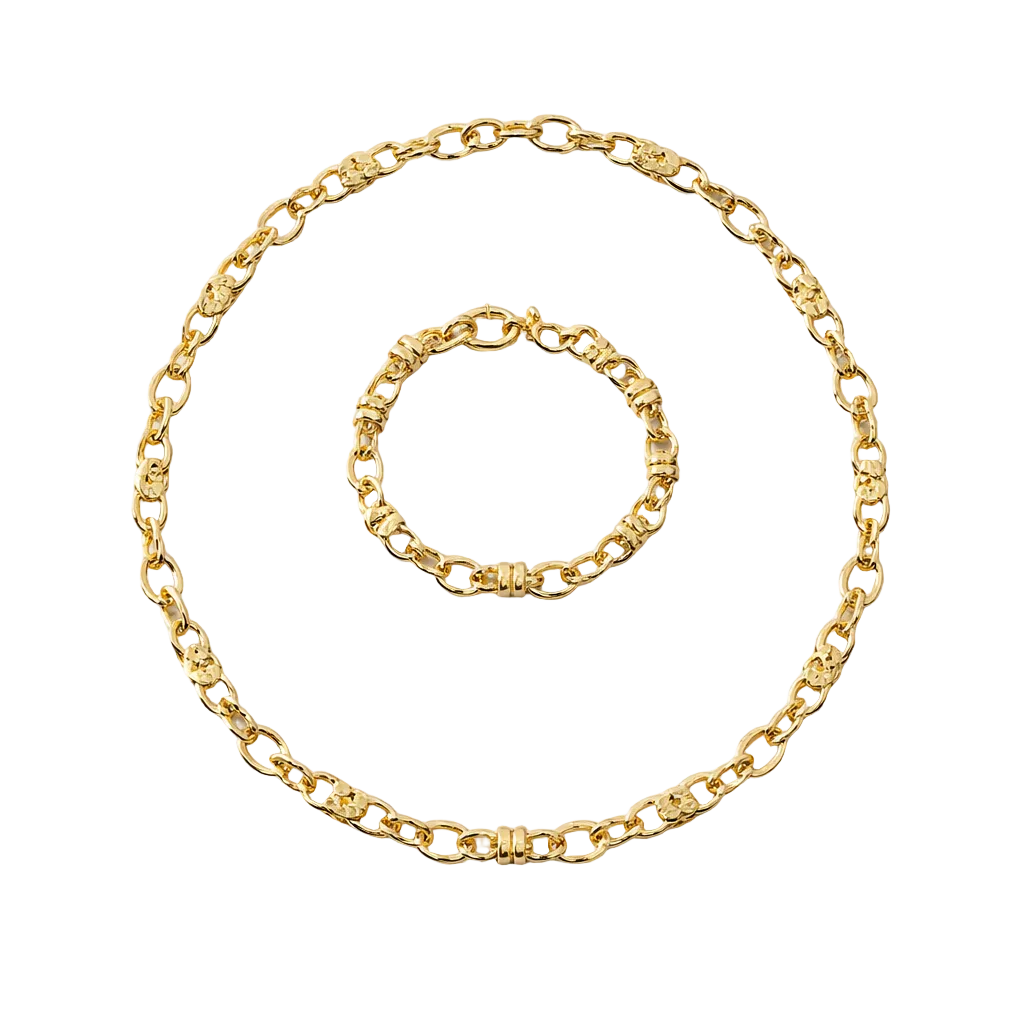 Set Collana e Bracciale Maglia "Audace" – Argento 925 Placcato Oro 18kt