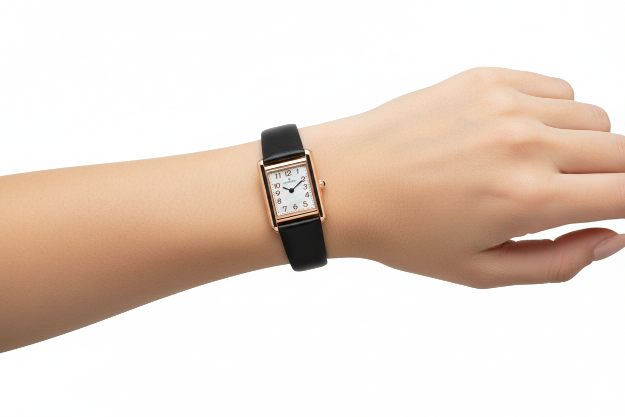 Orologio Donna HOOPS PRESTIGE Vintage Acciaio Rosè Pelle Nero