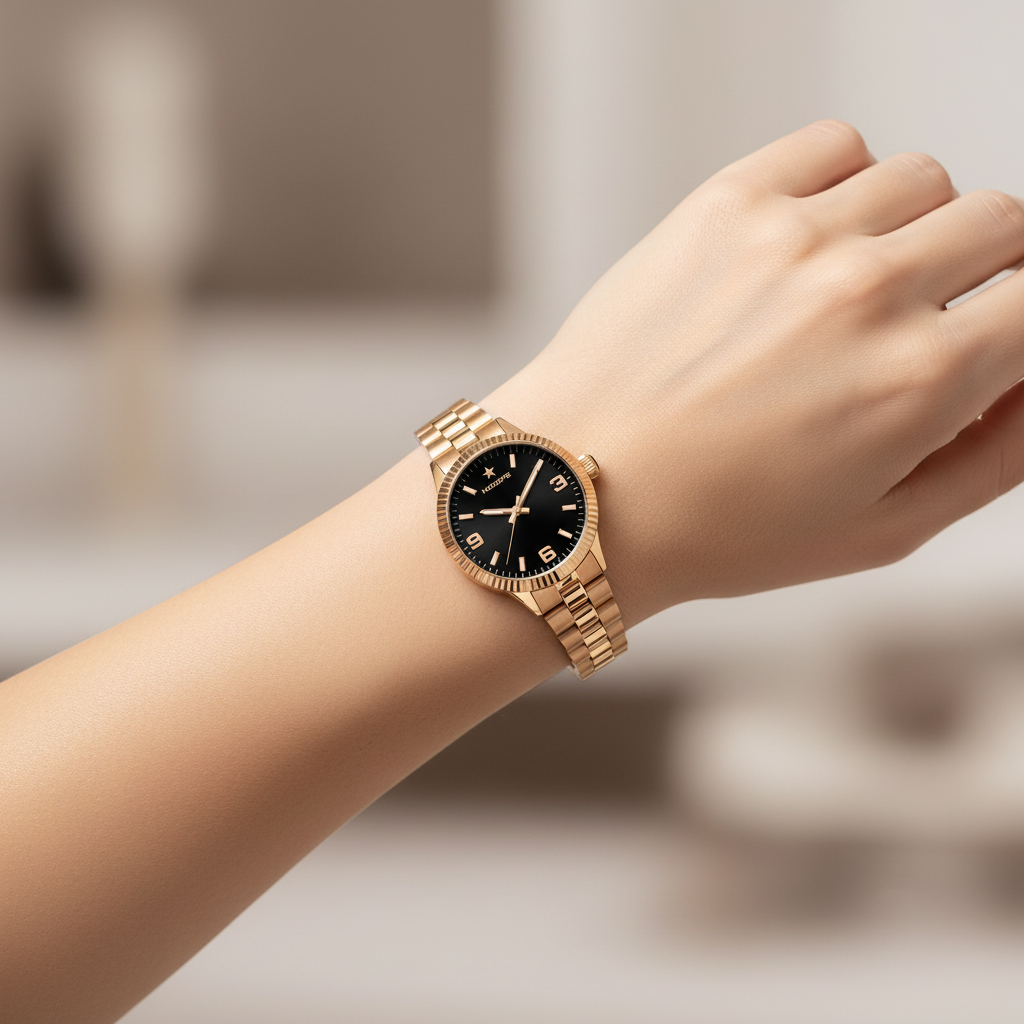 Hoops Orologio New Luxury Gold black 2618L-RG01-65 - Gioielleria CM SILVER & JEWELS