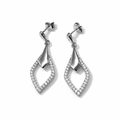 Orecchini Pendenti in Argento 925 con Pavé di Punti Luce – 35 mm | CM Silver Jewels