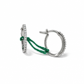 Orecchini in Oro Bianco a Cerchio con Pietre Sintetiche 15 × 2 mm | CM Silver Jewels