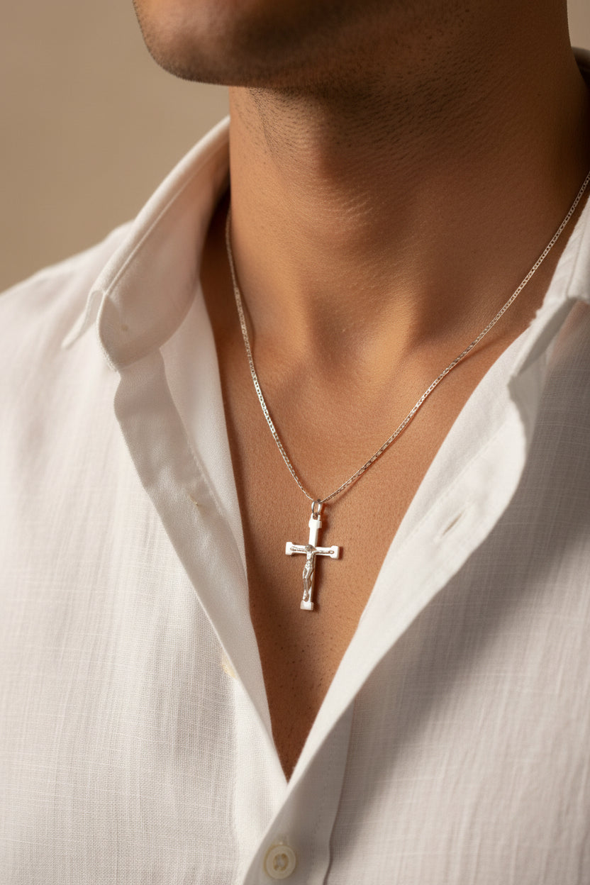Collana con Ciondolo Croce in Argento 925 – Catena 50 cm | CM Silver Jewels