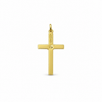 Crocifisso in Oro 18kt Bicolore Lavorazione a Spiga con Cristo – 35×17mm | CM Silver Jewels
