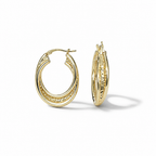 Orecchini in Oro 18 Carati – 30x20 mm, Spessore 6 mm | CM Silver Jewels