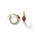 18k Gold Hoop Earrings with Enamelled Ladybug – Girl | CM Silver Jewels