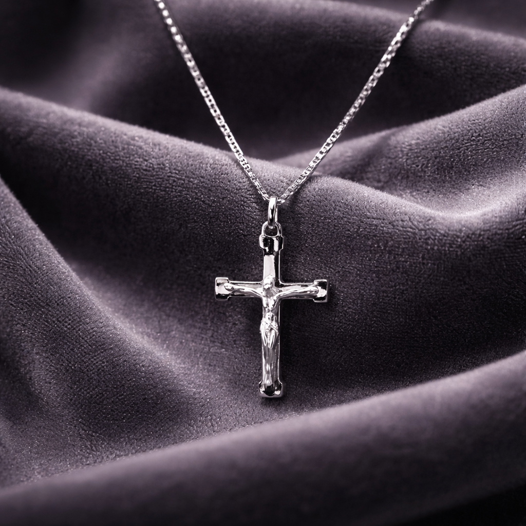 Collana con Ciondolo Croce in Argento 925 – Catena 50 cm | CM Silver Jewels