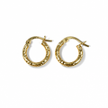 Orecchini in Oro Giallo 18 kt a Cerchio Sfaccettato 12 × 2 mm | CM Silver Jewels