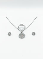Set Donna Eleganza Brillante in Argento 925 – Collana,Anello e Orecchini - Gioielleria CM SILVER & JEWELS