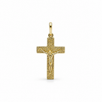Croce di Gesù in Argento 925 Placcato Oro Giallo – Ciondolo Religioso Artigianale | CM Silver Jewels