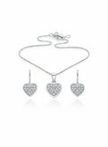 Set Cuore Brillante in Argento 925 – Collana e Orecchini Coordinati - Gioielleria CM SILVER & JEWELS