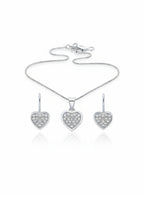 Set Cuore Brillante in Argento 925 – Collana e Orecchini Coordinati - Gioielleria CM SILVER & JEWELS
