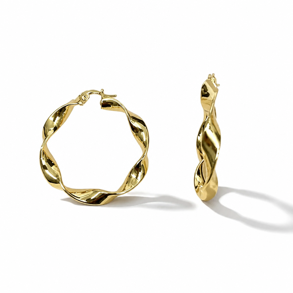 Boucles d'oreilles créoles en or 18 carats (750) – 45 mm | CM Silver Jewels