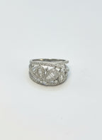 Anello in Argento 925 con Zirconi Bianchi Taglio Baguette e Pavé - Gioielleria CM SILVER & JEWELS