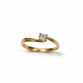 Anello Solitario in Oro 18k con Brillante – Misura 16 ITA | CM Silver Jewels
