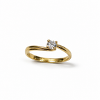 Anello Solitario in Oro 18k con Brillante – Misura 16 ITA | CM Silver Jewels