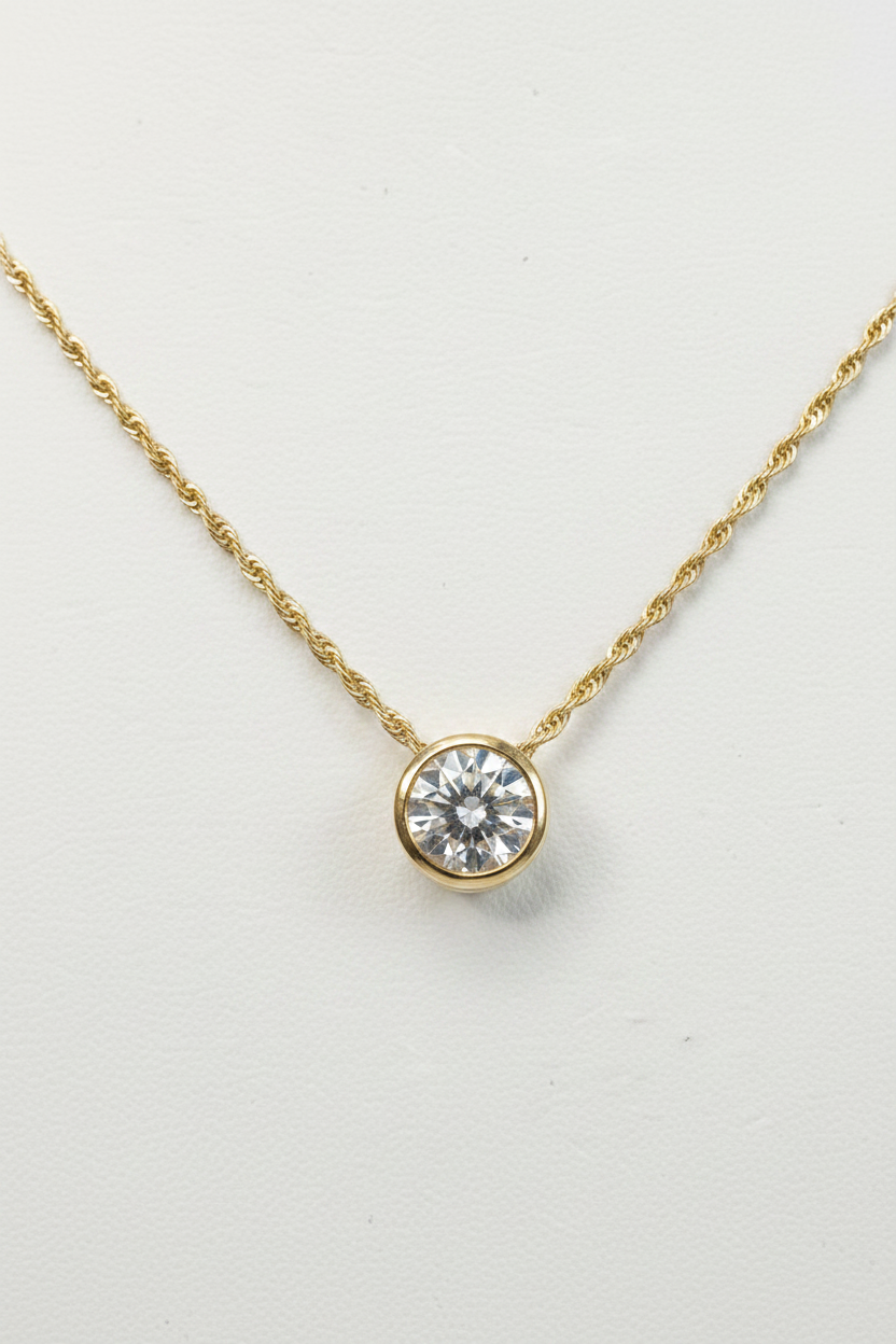 Collana con Ciondolo Punto Luce in Argento 925 – Catena 45 cm | CM Silver Jewels