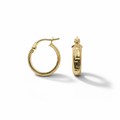 Boucles d'oreilles créoles en or 750 (18 carats) – 15 mm ciselées | CM Silver Jewels