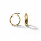Boucles d'oreilles créoles en or 750 (18 carats) – 15 mm ciselées | CM Silver Jewels