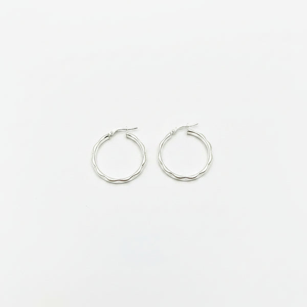 Orecchini Creole in Argento 925 con Profilo Ondulato – 2,5 cm | CM Silver Jewels