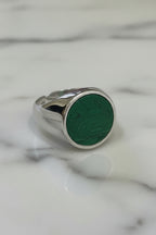 Anello Chevalier in Argento 925 con Pietra Naturale – 5 Colori, Misura Regolabile | CM Silver Jewels