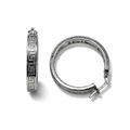 Orecchini a Cerchio in Argento 925 con Greca in Pavé – 25 mm | CM Silver Jewels