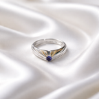Bague Solitaire en Argent 925 avec Pierre Colorée – Bleue, Noire, Rouge ou Blanche | CM Silver Jewels
