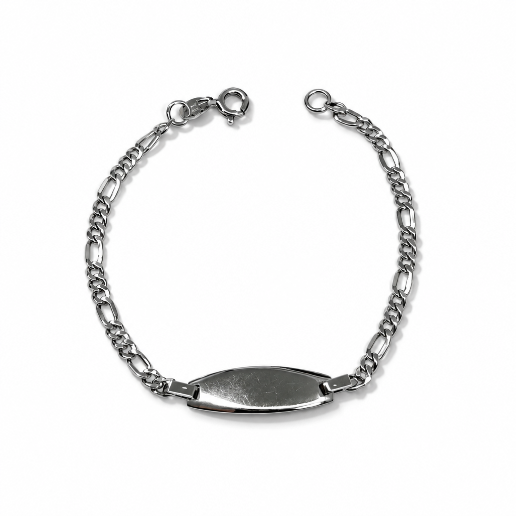 Bracciale in Oro Bianco 18 kt con Targhetta 15 cm | CM Silver Jewels