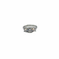 925 Silver Trilogy Ring with White Zircons – Adjustable Size | CM Silver Jewels