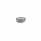 925 Silver Trilogy Ring with White Zircons – Adjustable Size | CM Silver Jewels