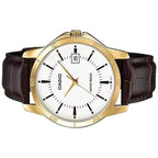 Orologio Casio Collection MTP-V004GL-7AUDF – Solo Tempo Uomo, Cassa Oro, Cinturino Pelle | CM Silver Jewels