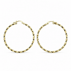Boucles d'oreilles créoles torsadées en or 750 (18 carats) – 37 mm | CM Silver Jewels
