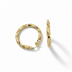 Orecchini a Cerchio Torsadé con Incisione Meandro in Oro 18 Carati – 35 mm | CM Silver Jewels