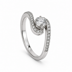 Anello Solitario Intrecciato in Oro 18 Carati con Zircone – Misura 16 | CM Silver Jewels