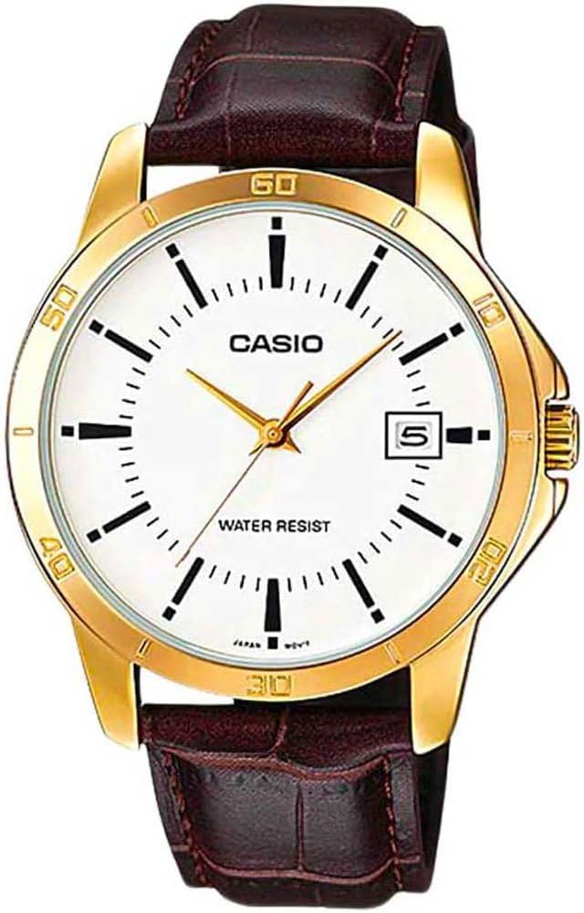 Orologio Casio Collection MTP-V004GL-7AUDF – Solo Tempo Uomo, Cassa Oro, Cinturino Pelle | CM Silver Jewels