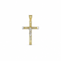 Croce con Cristo Bicolore in Oro 18kt – 35x17 mm | CM Silver Jewels